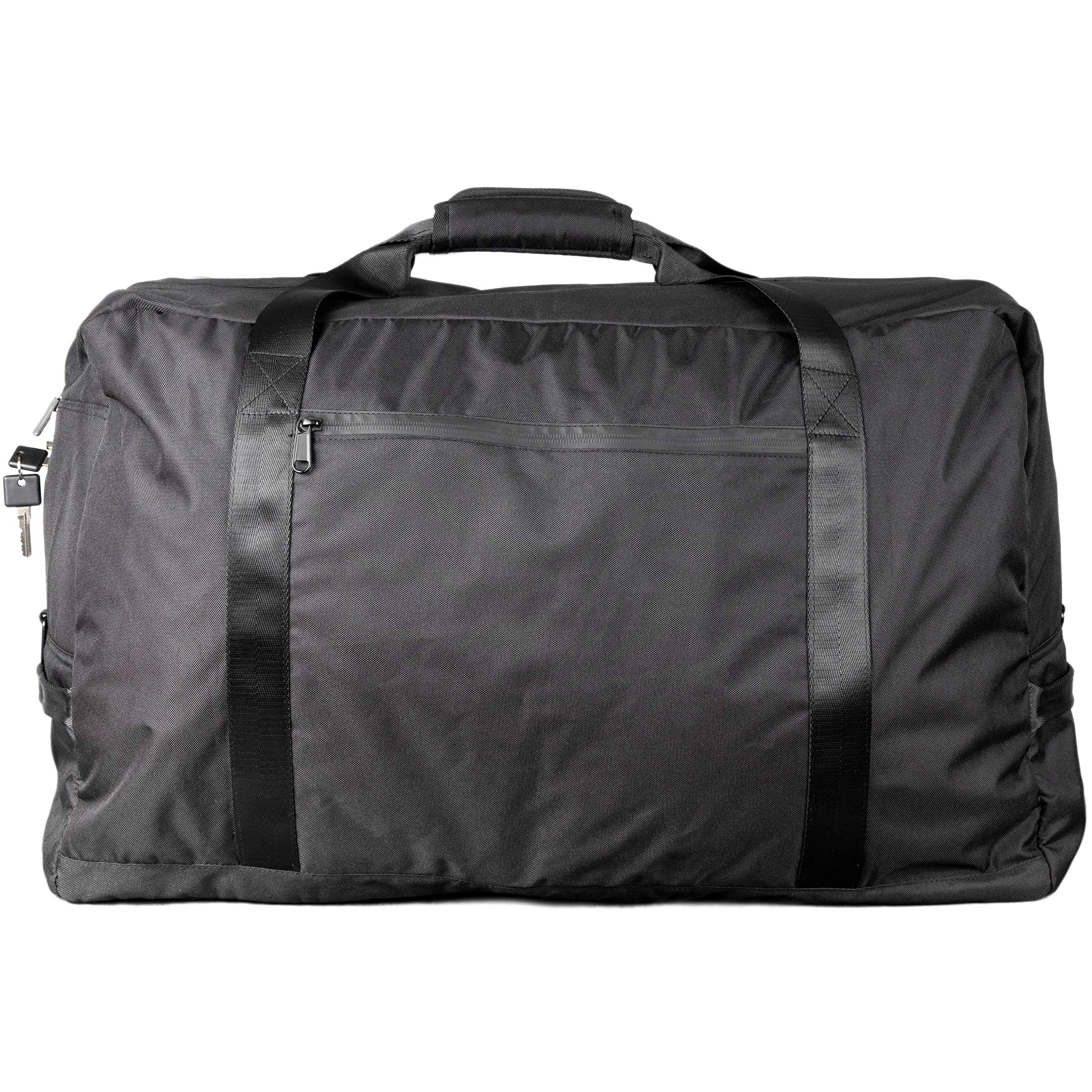 Dime Bags Odor Sealing Large Duffle Bag with Lockable Zipper for Travel Protection, Carbon-Lined for Scent & Spill Protection, Water-Resistant Polyester Exterior, 9 Compartments for Storage (Black) - Image 3