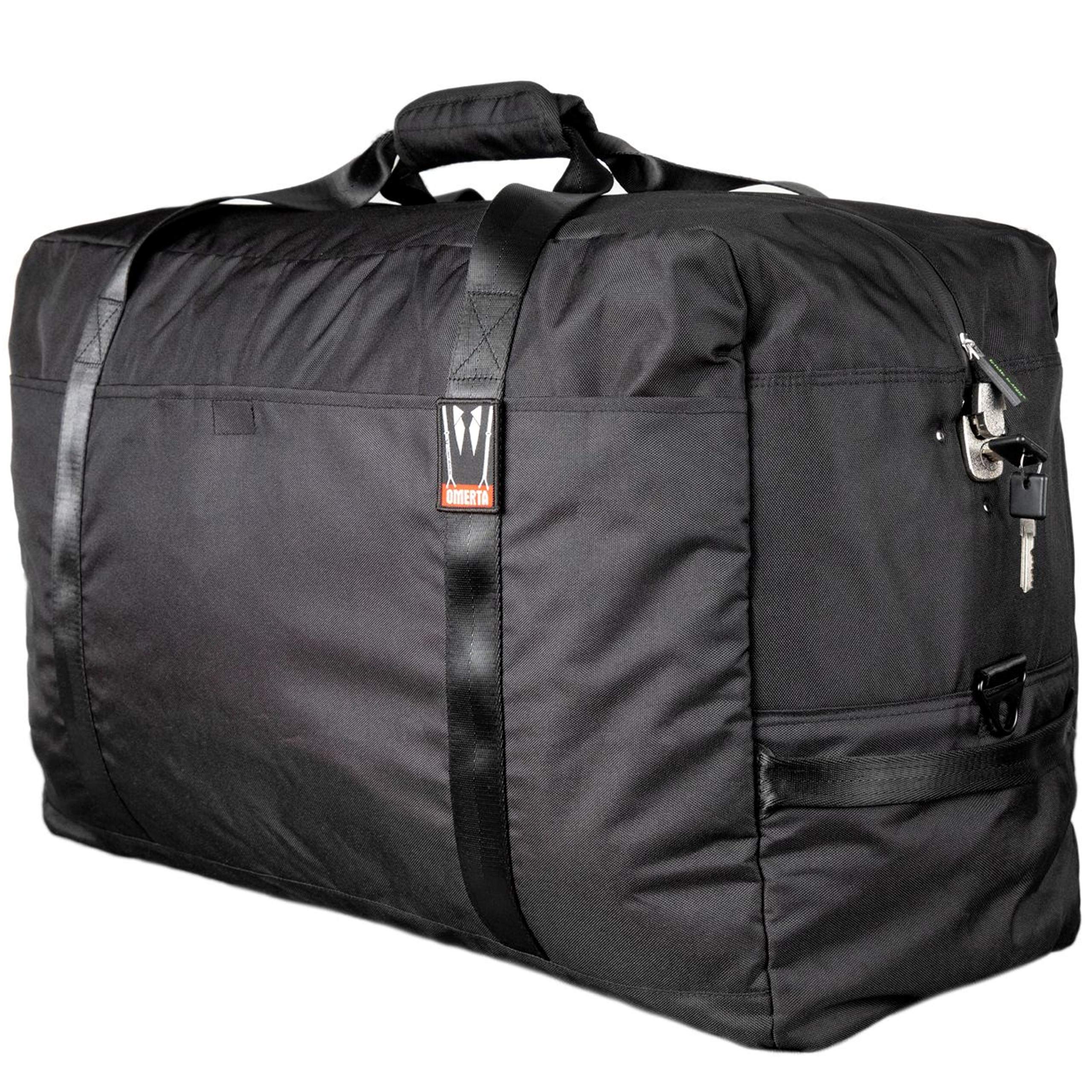 Dime Bags Odor Sealing Large Duffle Bag with Lockable Zipper for Travel Protection, Carbon-Lined for Scent & Spill Protection, Water-Resistant Polyester Exterior, 9 Compartments for Storage (Black) - Image 4