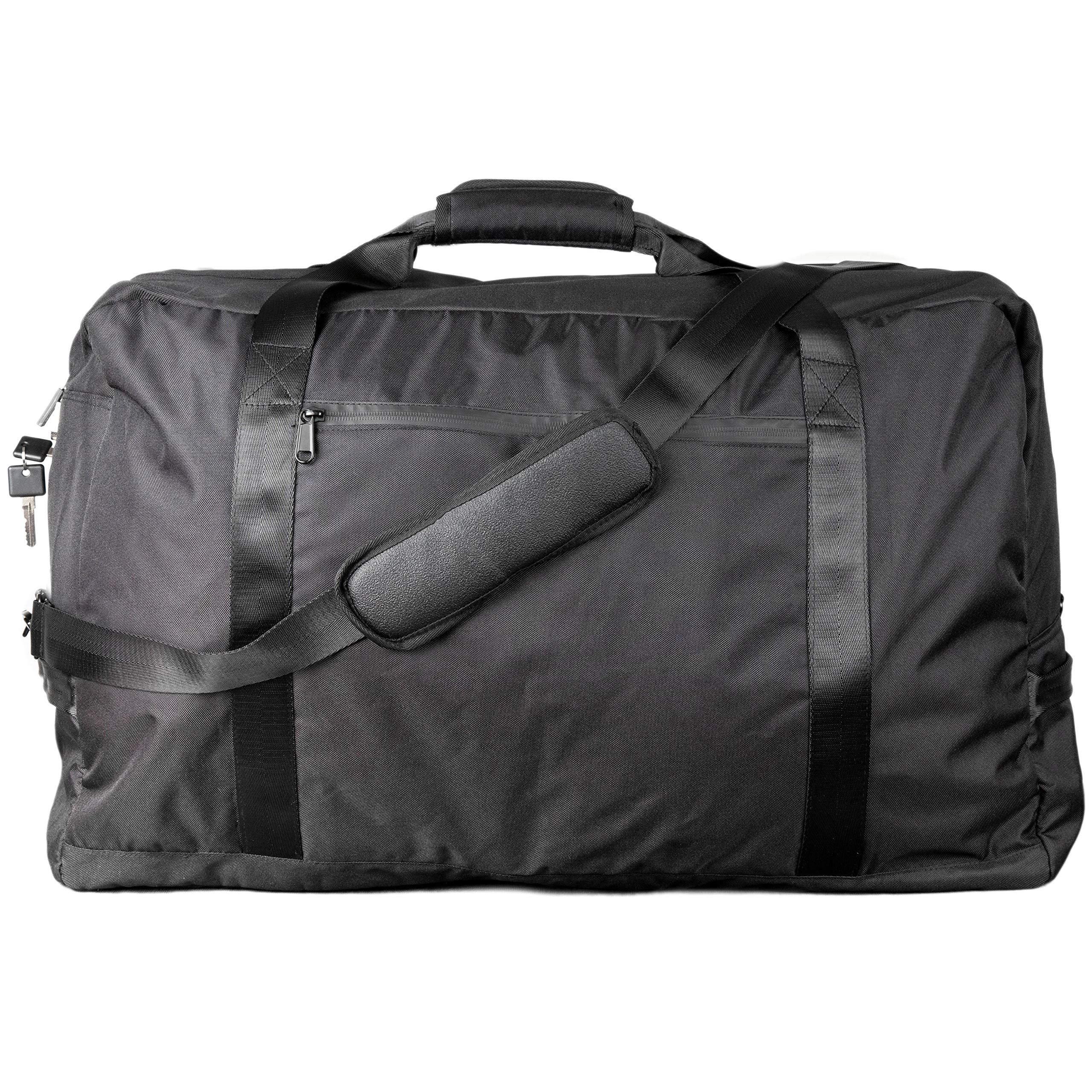 Dime Bags Odor Sealing Large Duffle Bag with Lockable Zipper for Travel Protection, Carbon-Lined for Scent & Spill Protection, Water-Resistant Polyester Exterior, 9 Compartments for Storage (Black) - Image 5