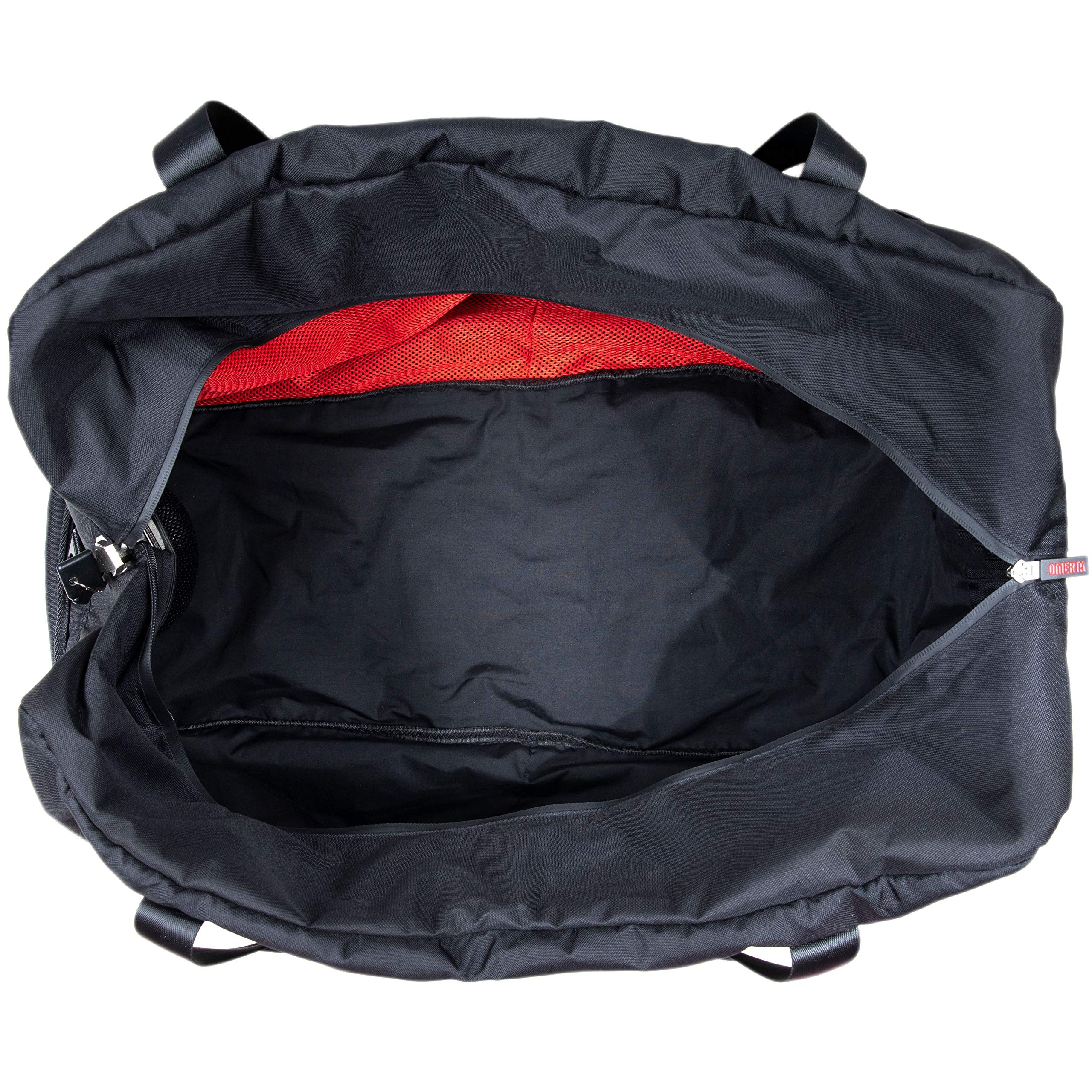 Dime Bags Odor Sealing Large Duffle Bag with Lockable Zipper for Travel Protection, Carbon-Lined for Scent & Spill Protection, Water-Resistant Polyester Exterior, 9 Compartments for Storage (Black) - Image 7